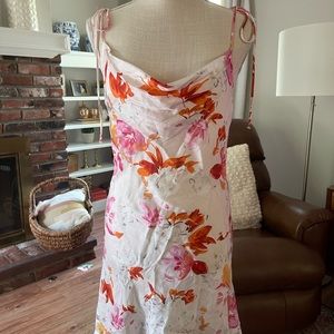 NEW Zara Satin Cowl Neck Dress